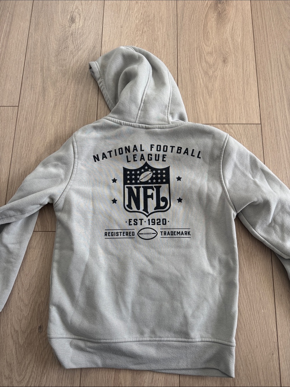 NFL Gray Hooded Pullover with Logo Patches